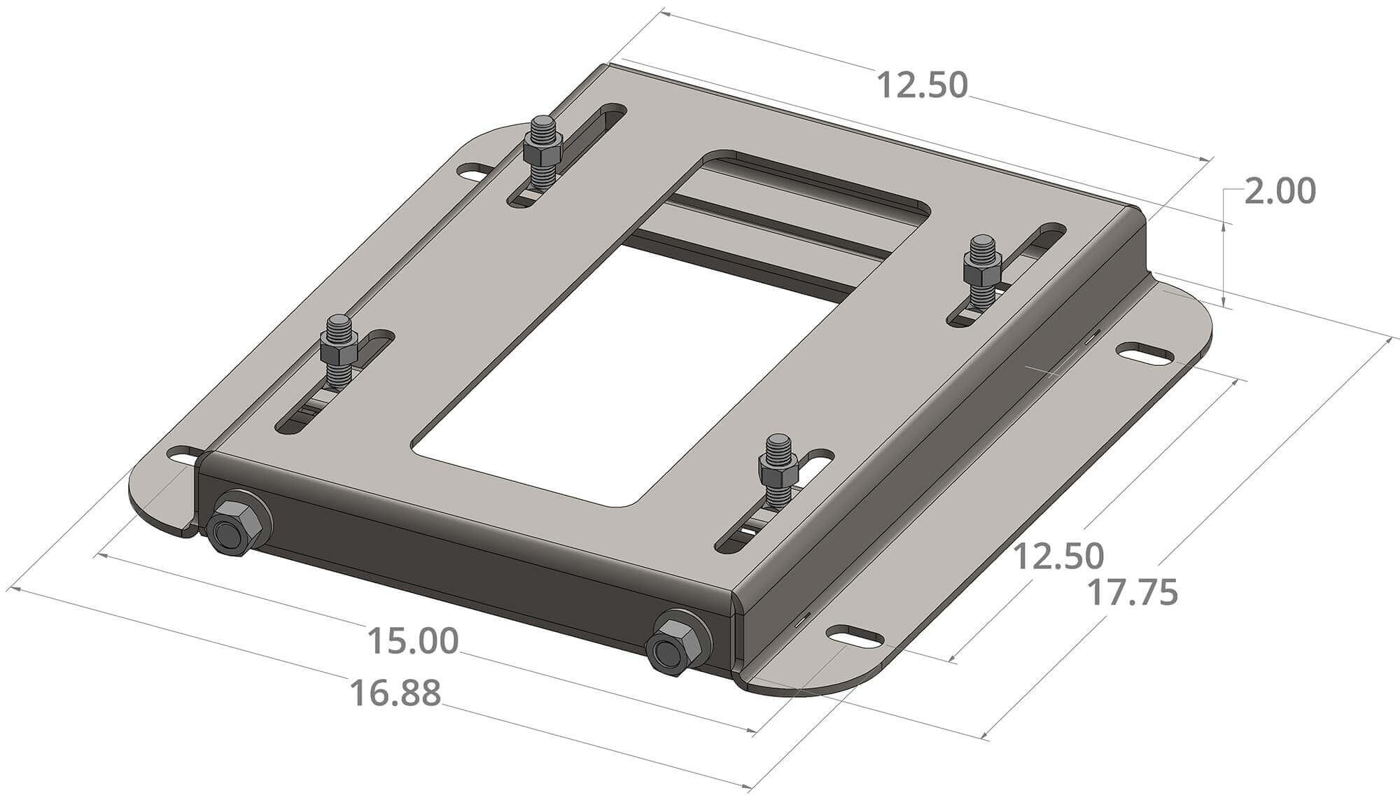 pdblowers 256T motor slide base, dimensions