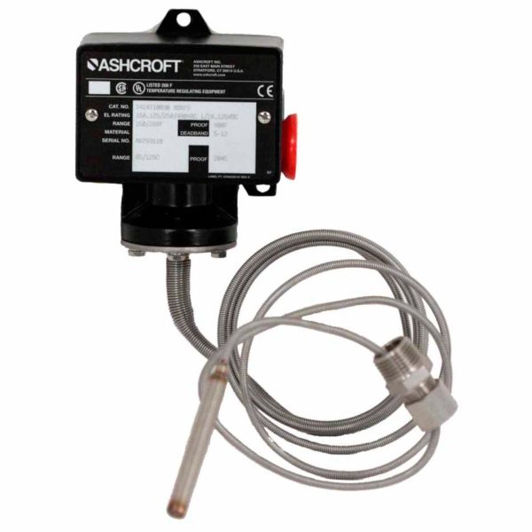 Ashcroft T4 Temperature Switch, Remote Mount 10', 75 to 205 °F