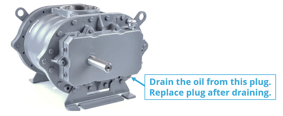 Changing oil in a Roots DSL blower - step 1