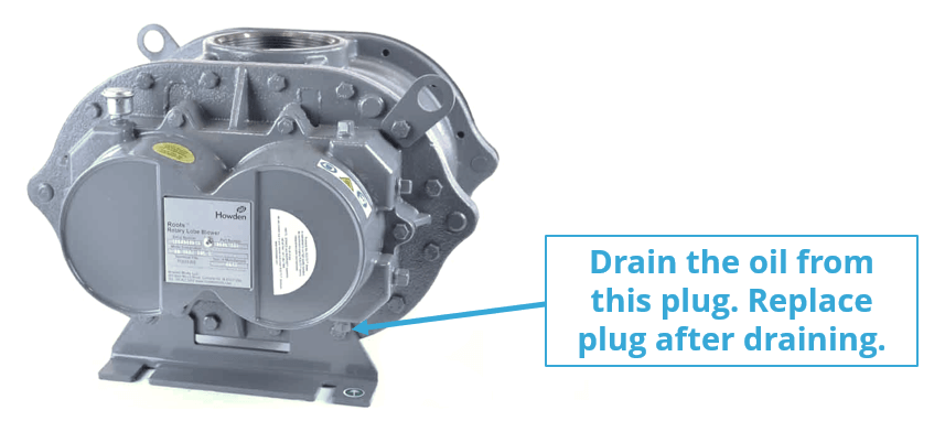 Changing oil in a Roots DSL blower - step 3