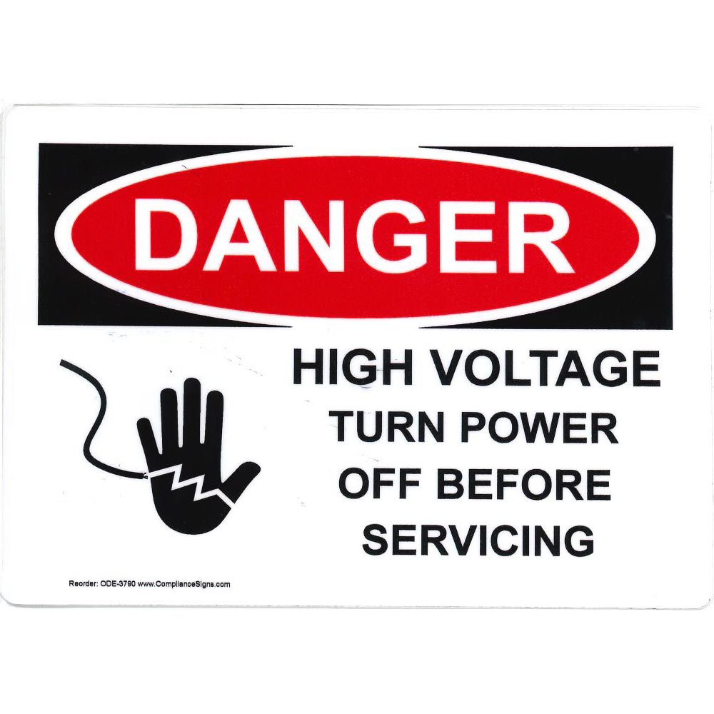 Caution High Voltage Sign Self-adhesive Vinyl Sticker 