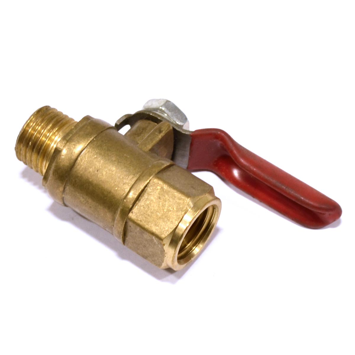 Lever Handle,NPT Male to Male Shut Off Valve 1/4"inch Red Brass Ball Valve 