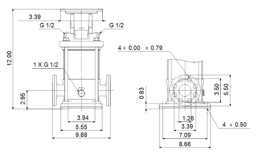 Grundfos pump CR 5-2 dimensions
