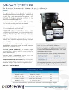 pdblowers blower oil brochure