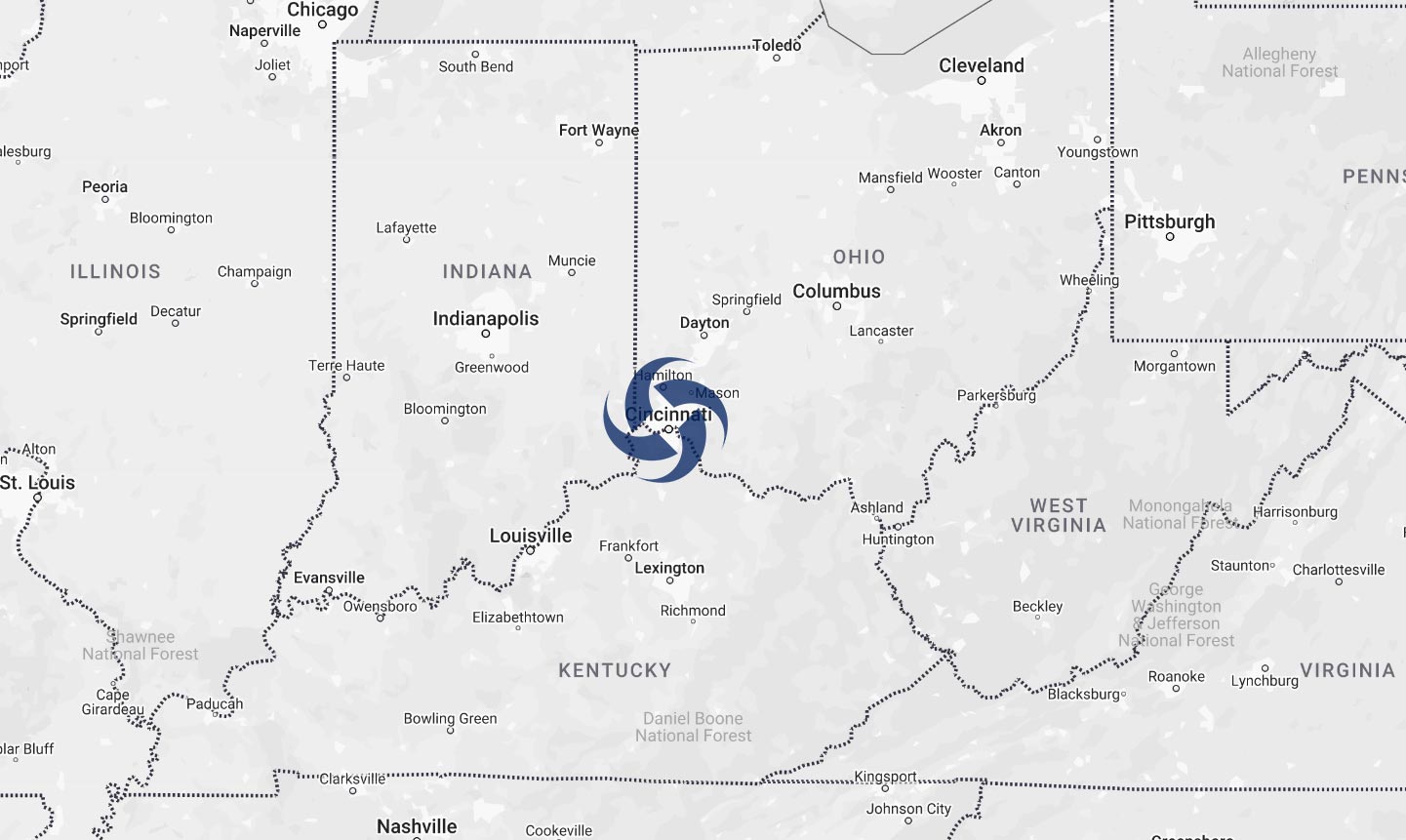MAP: Midwest Roots blowers, Ohio, Kentucky, Indiana