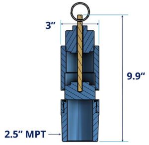 2.5" MaxQ Pressure Spring Relief Valve dimensions