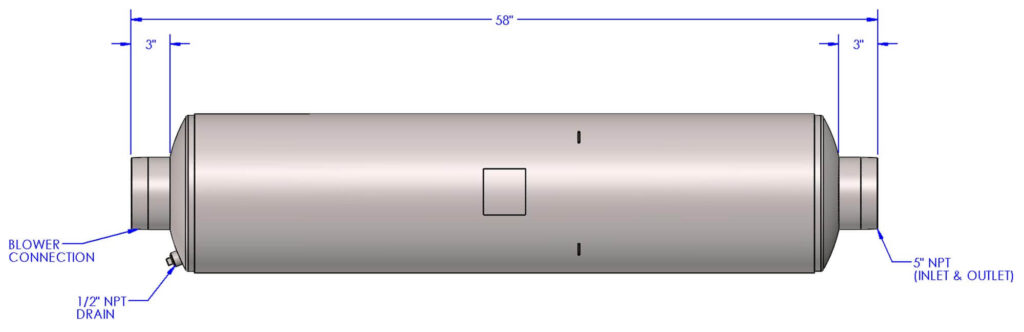 5" Blower Silencer dimensions