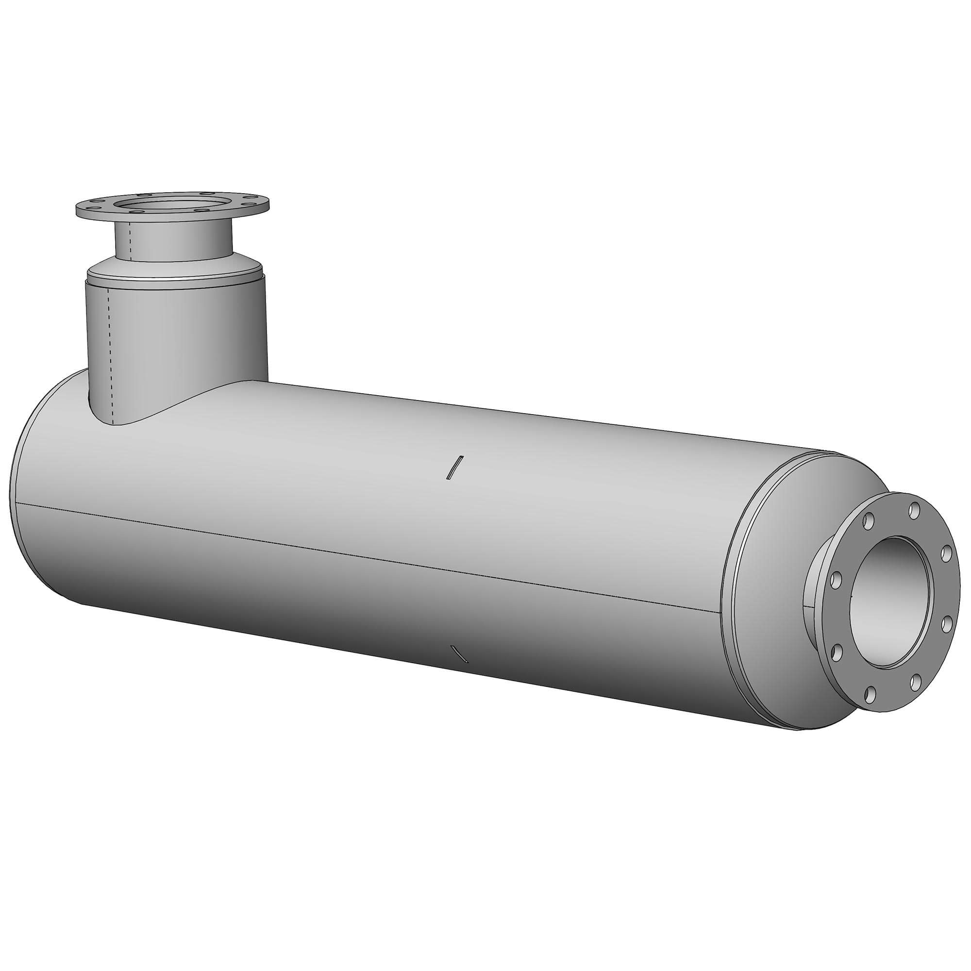 6" flanged industrial blower silencer, model B6-LAF